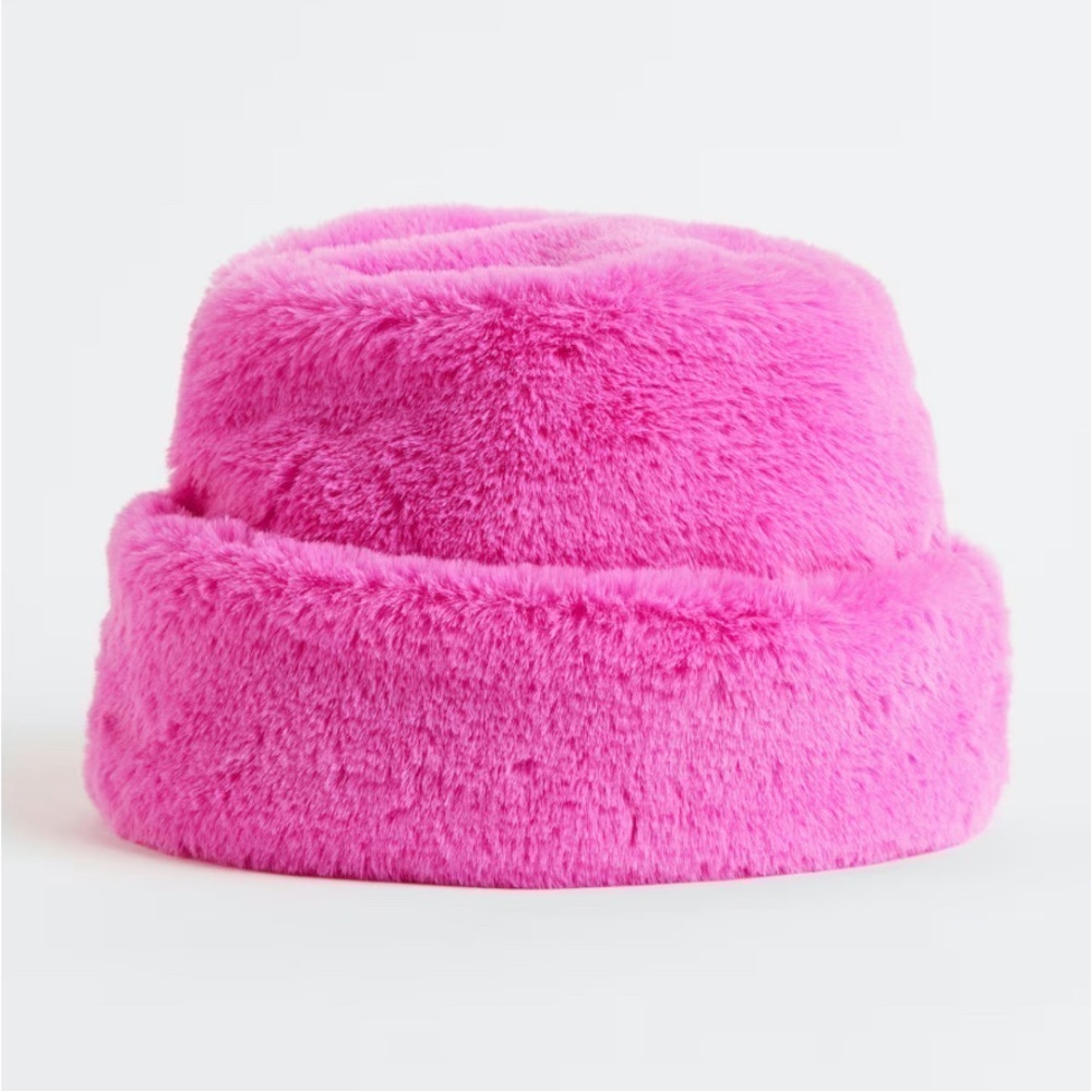 H&M Girls Teen juniors size 14/20 pink fluffy bucket 90's hat
